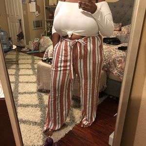 Forever 21 Plus Striped Wide Leg pants